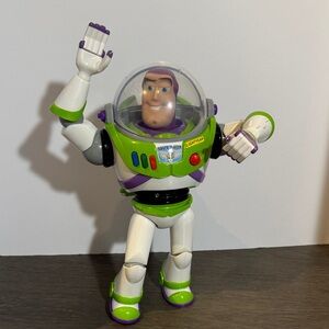 Toy Story Buzz Light Year 12" Mattel Lights Up Talks, Makes Sounds Disney Pixar